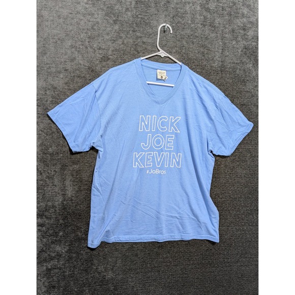 Jadelynn Brooke Tops - Jadelynn Brooke Jonas Brothers Nick Joe Kevin JoBros V-Neck T-Shirt Blue XL